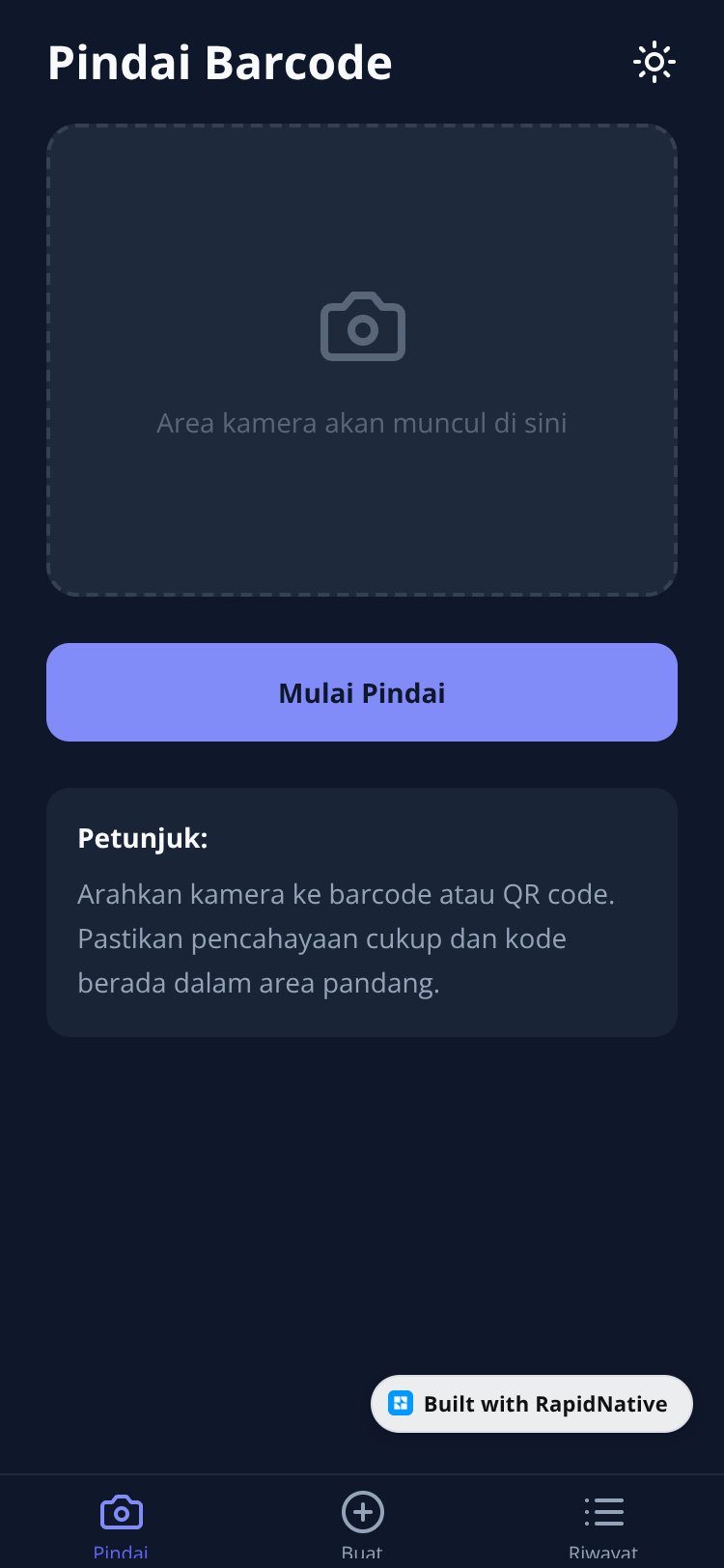 BarcodeApp screen 1