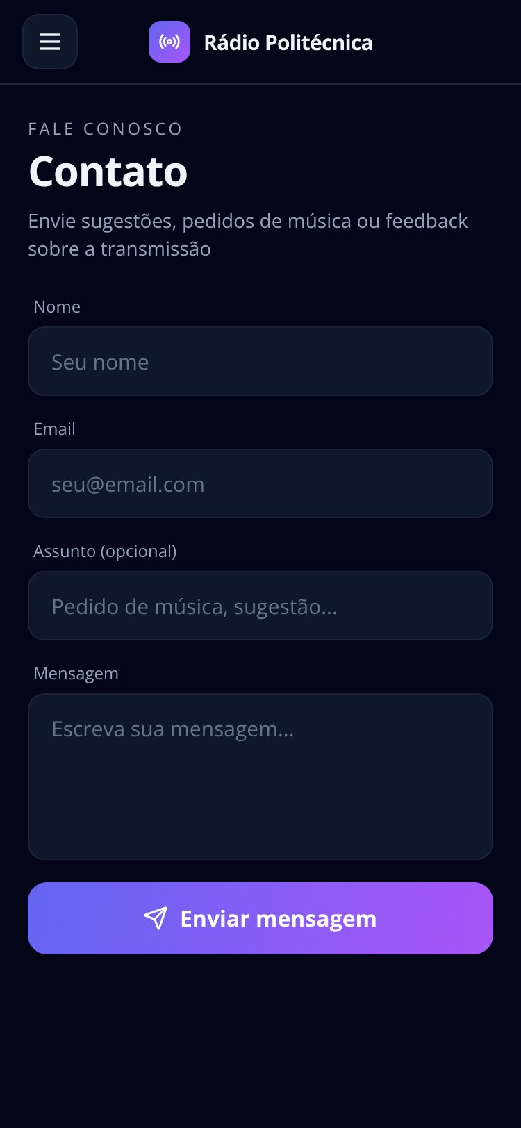 Rádio Politécnica screen 3