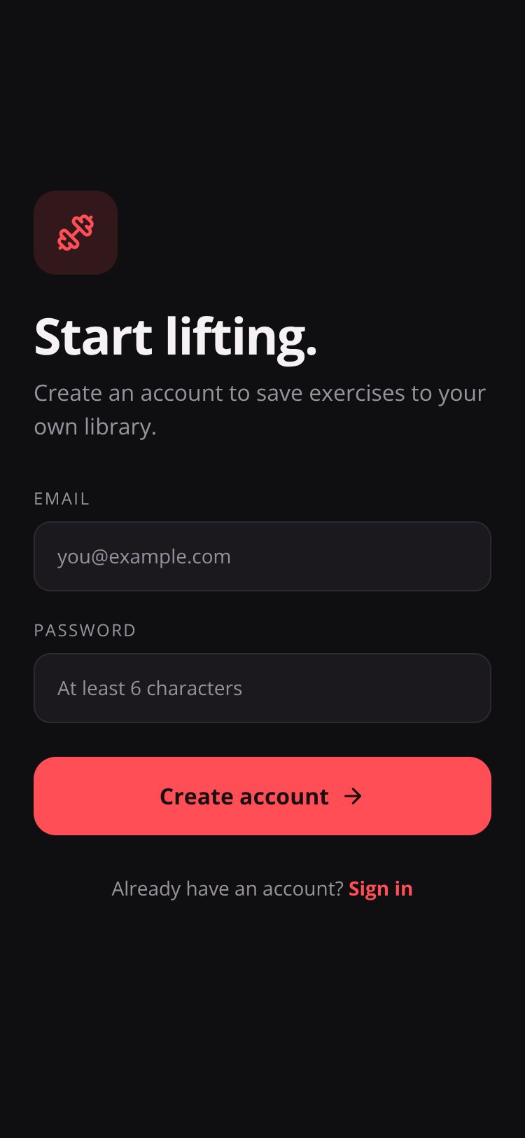 LiftLab screen 2