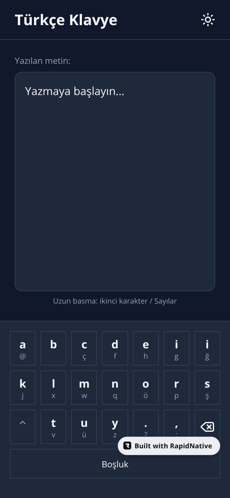Türkçe Klavye screen 1