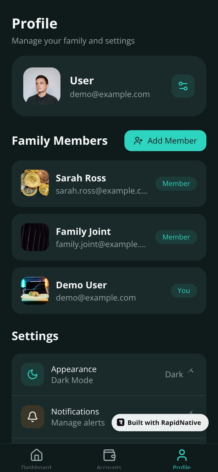 Family Wealth Tracker screen 5