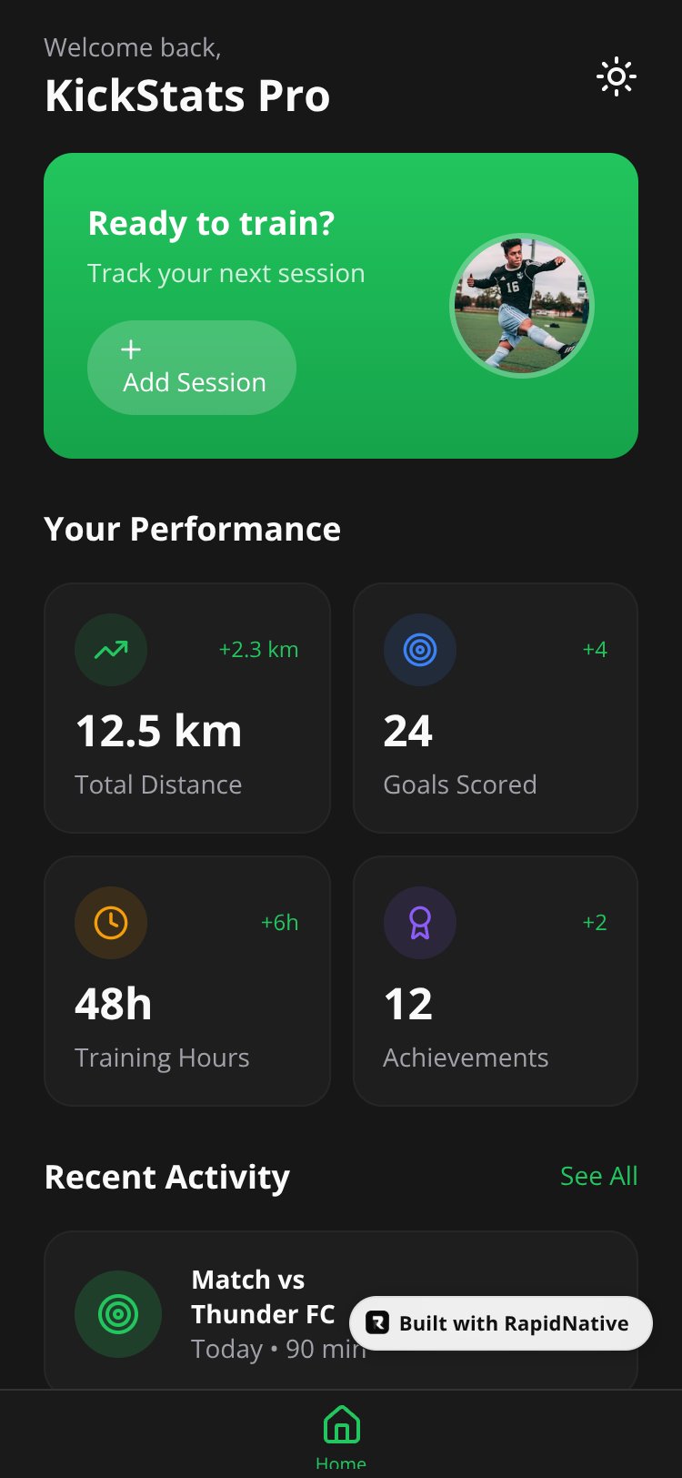 KickStats screen 1