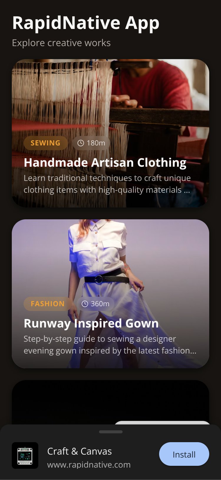 Craft & Canvas screen 1