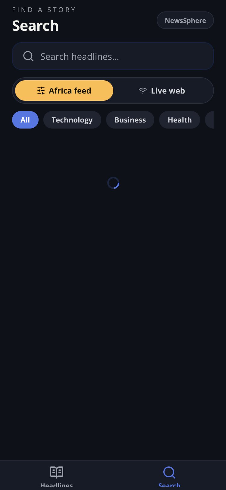 NewsSphere screen 2