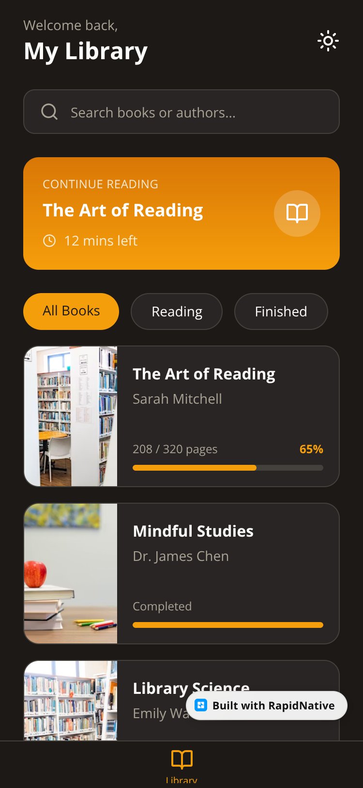 EPub Reader screen 1