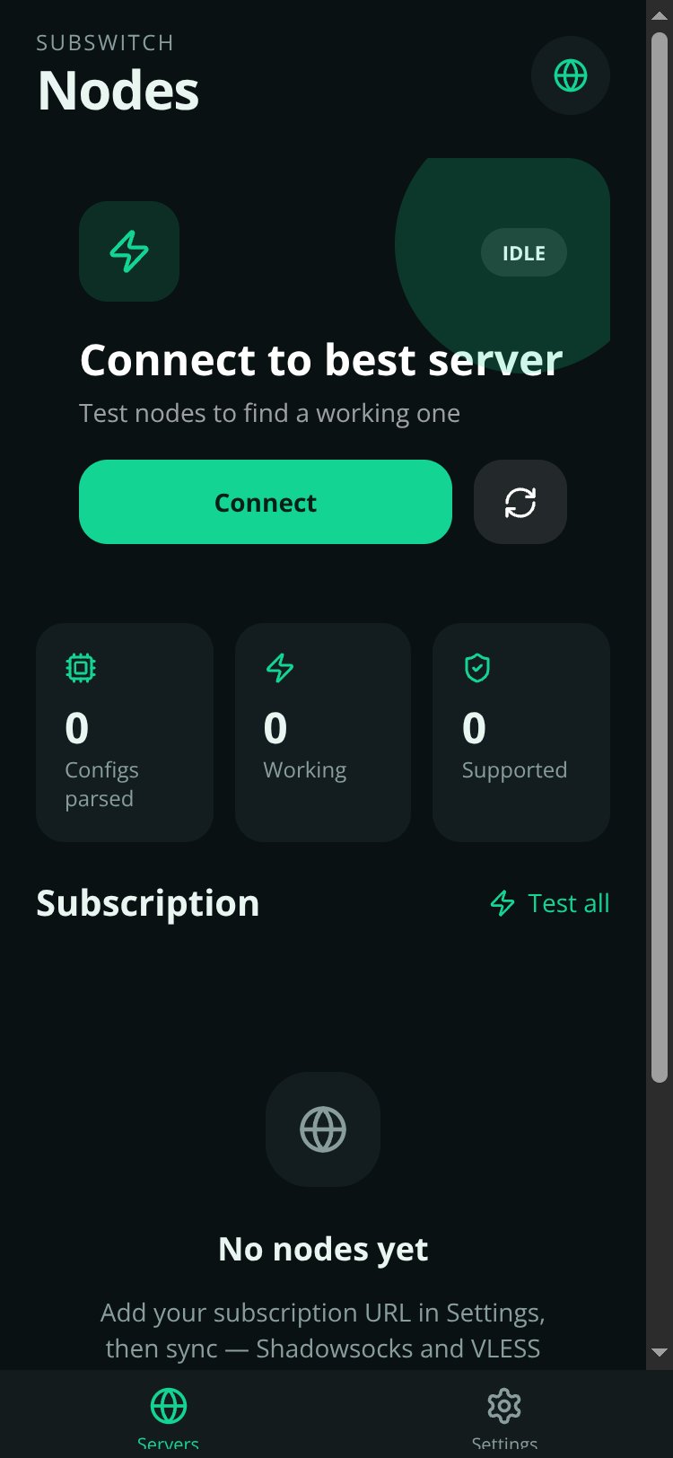 SubSwitch screen 3