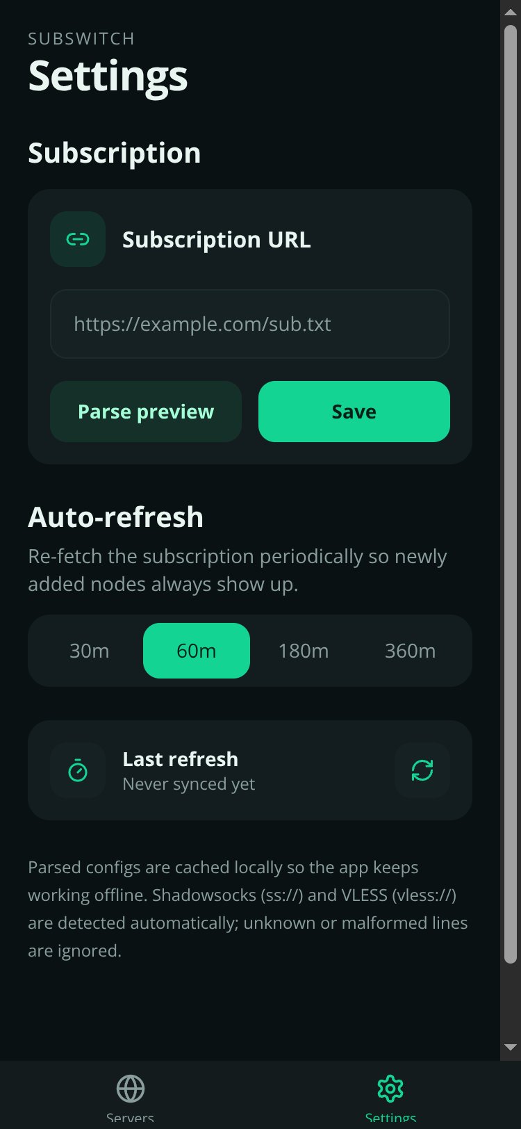SubSwitch screen 4