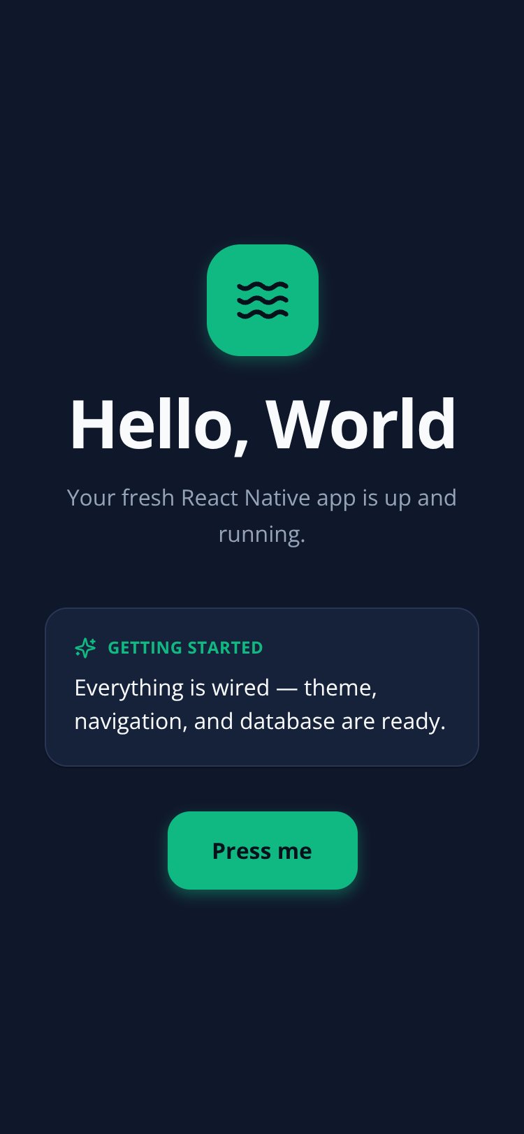 Hello World screen 1