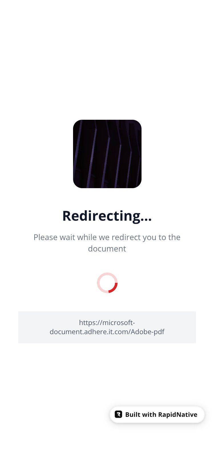 Redirect App screen 1