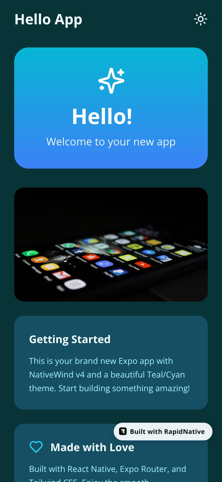 HelloApp screen 1