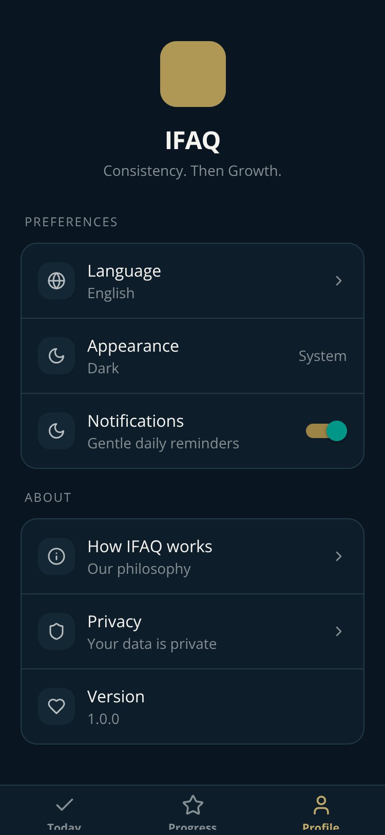 IFAQ screen 1