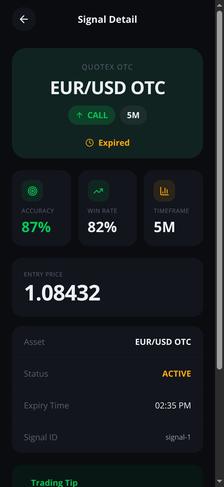 Quotex OTC Signals screen 1