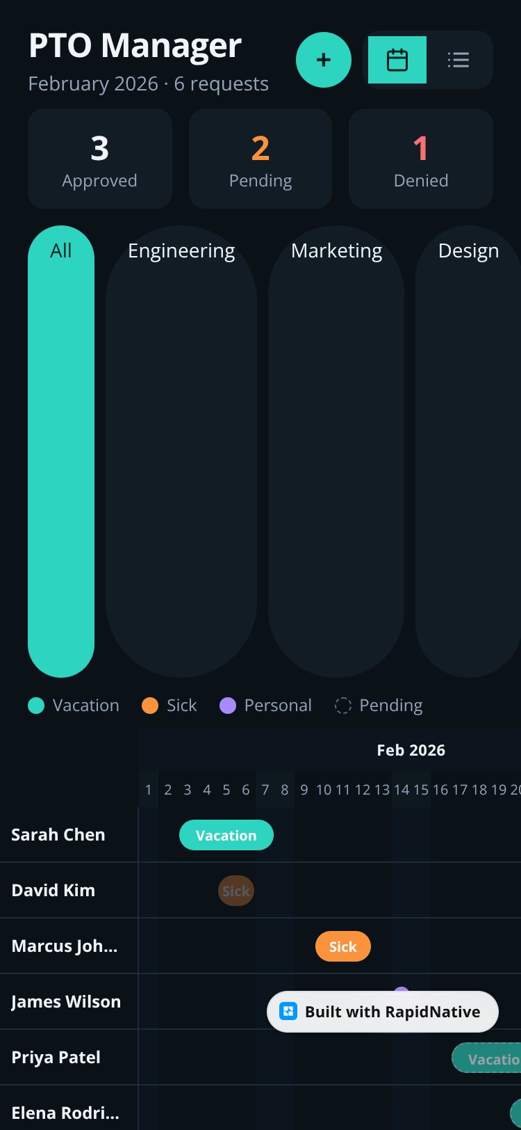 PTO Manager screen 2