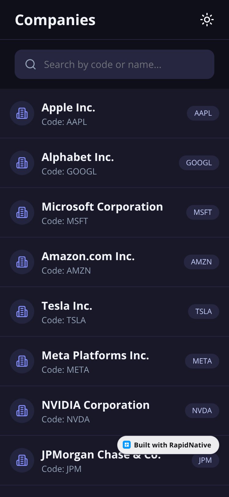 CompanySearch screen 1