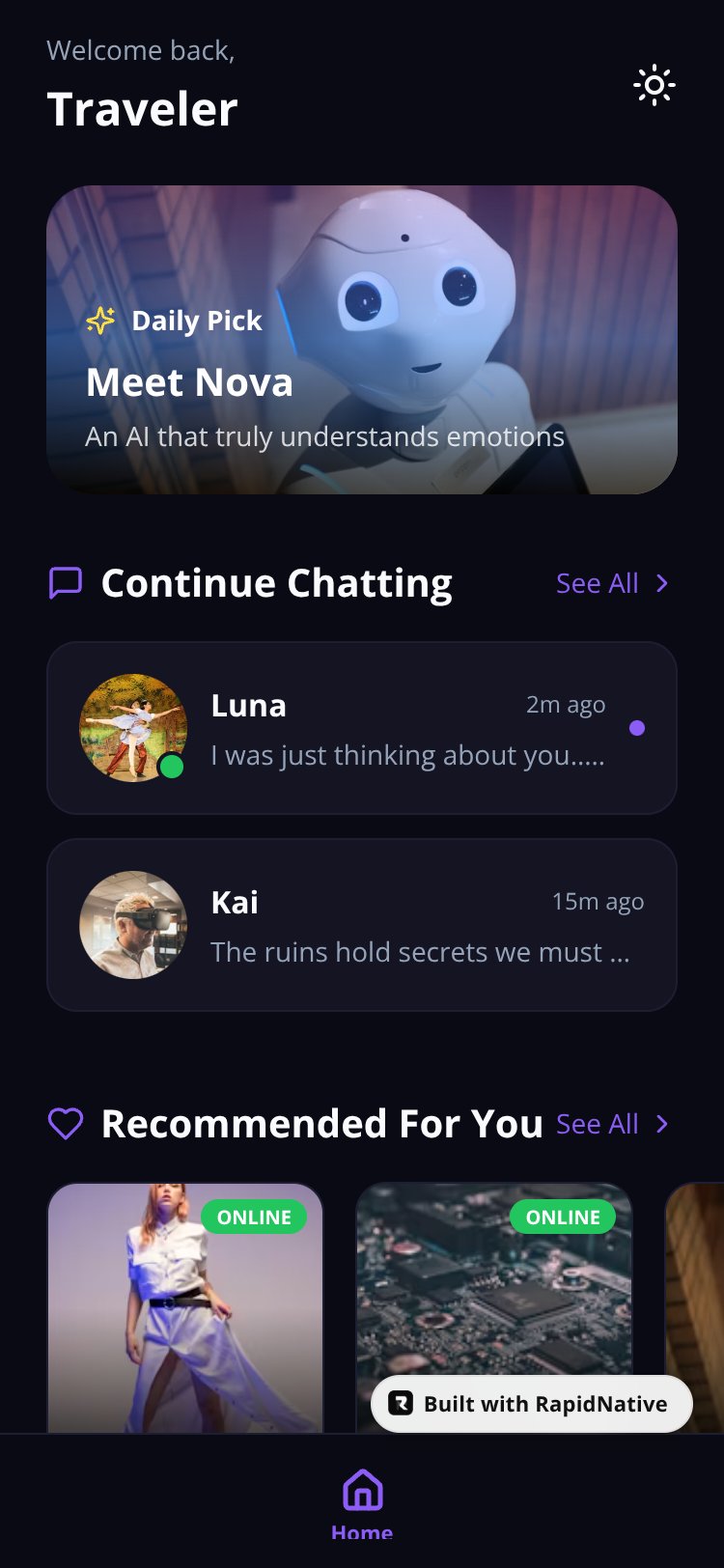 NiCe AI screen 1