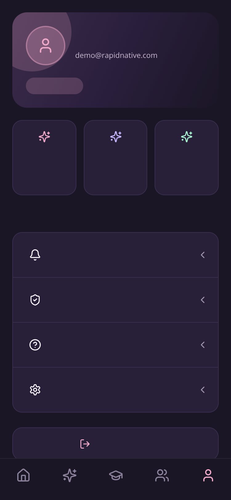 RapidNative App screen 5