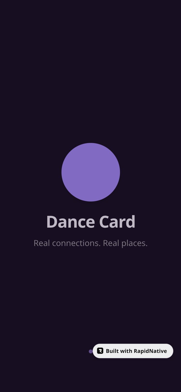 Dance Card screen 1