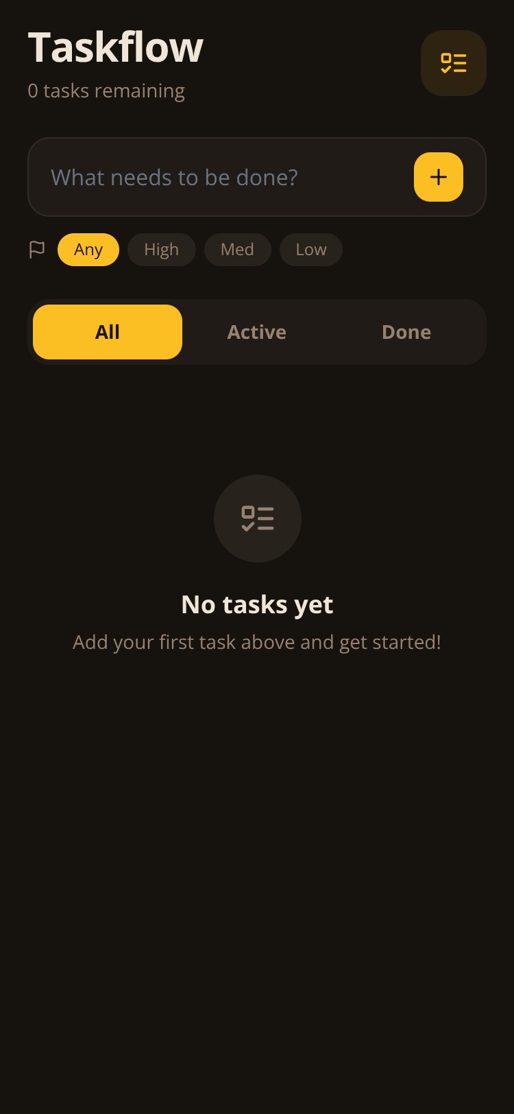 Taskflow screen 1