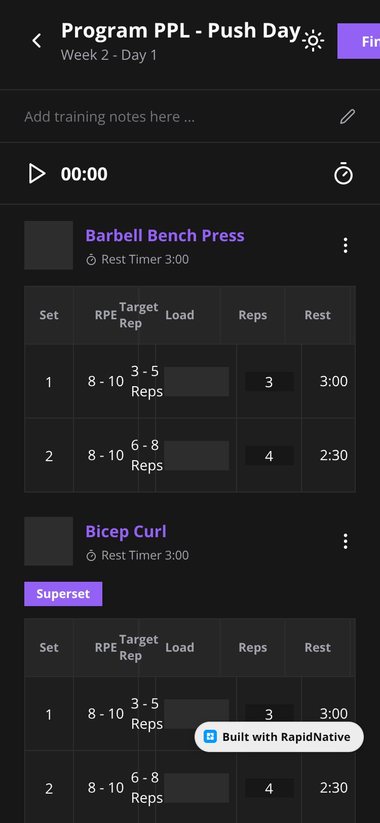GymLog Pro screen 1