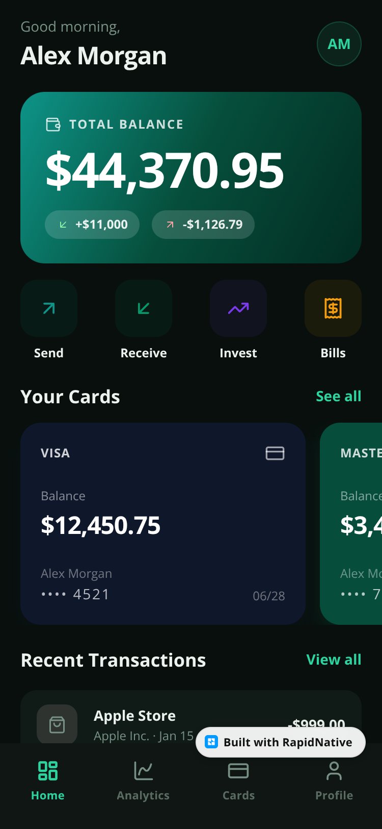 FinWallet screen 1