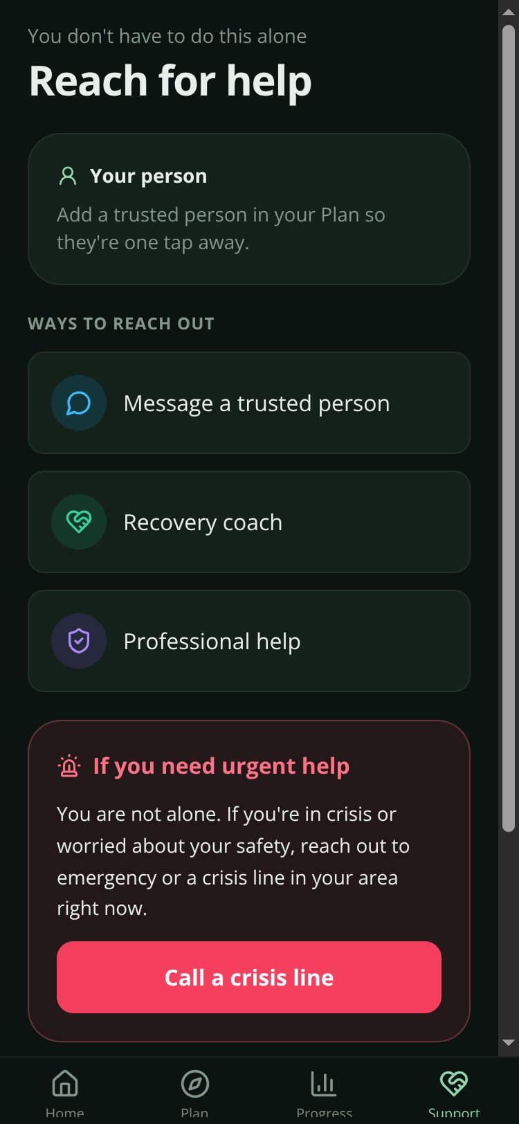 Recovery Companion screen 4