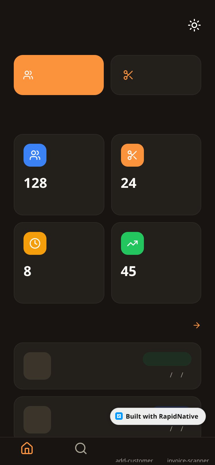 TailorTrack screen 1