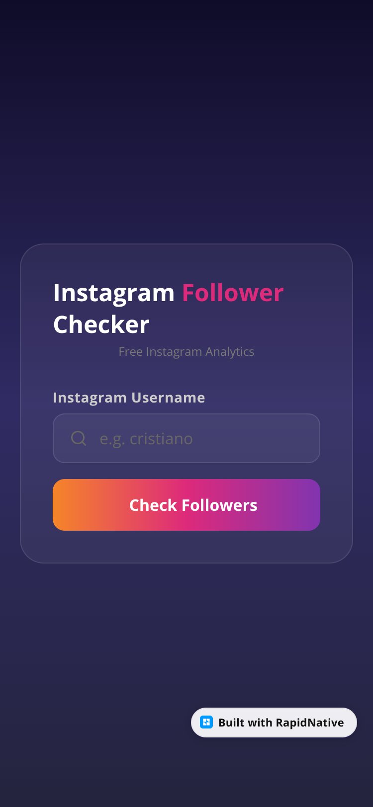 IG Follower Checker screen 1
