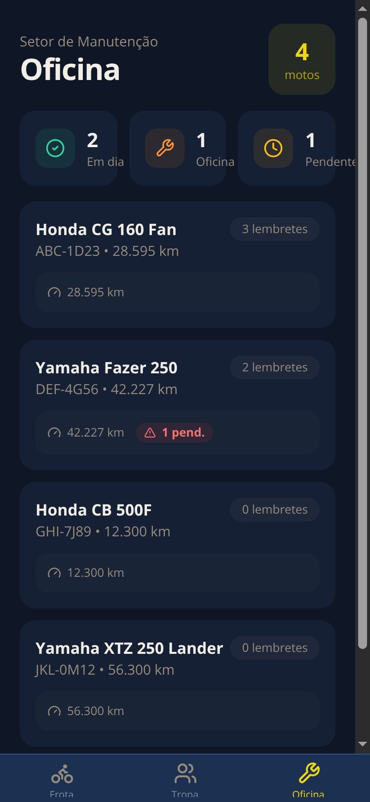 MotoFrota screen 2