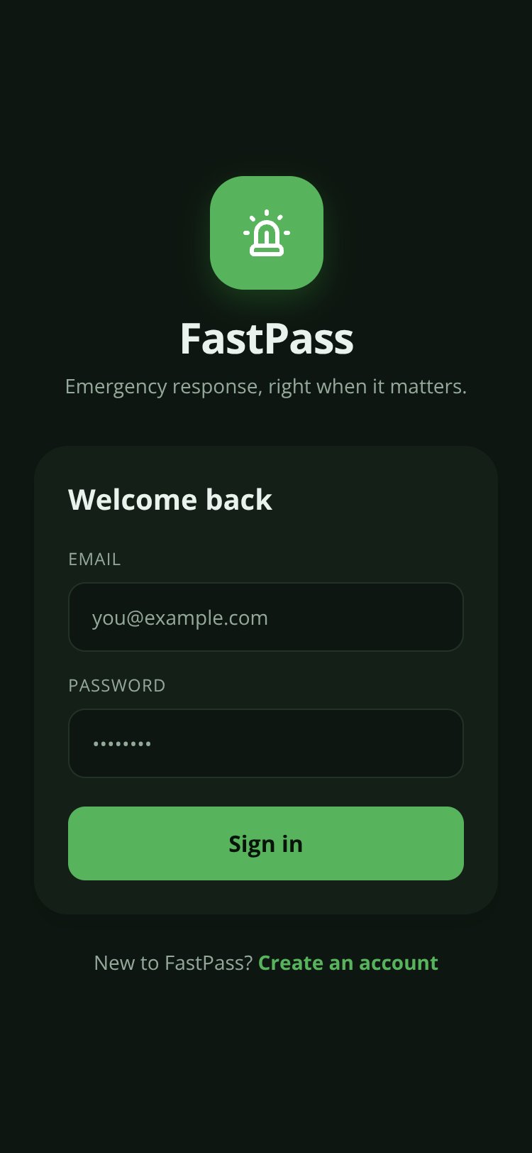 FastPass screen 1
