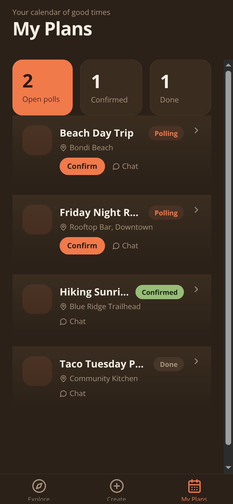Group Plans screen 3