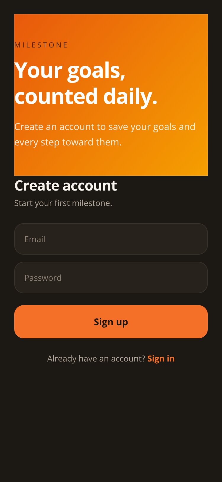 Milestone screen 2