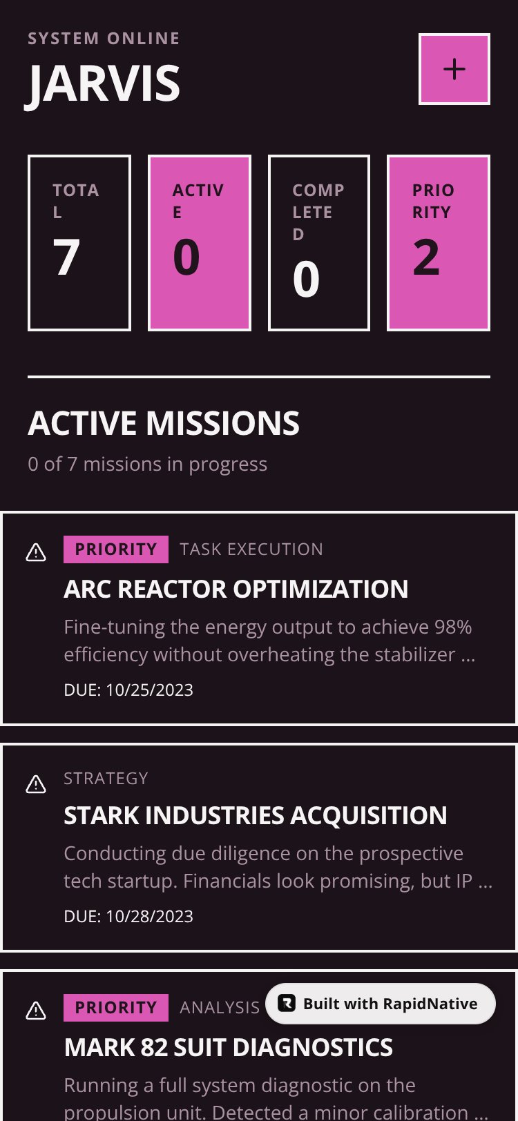 Jarvis screen 1