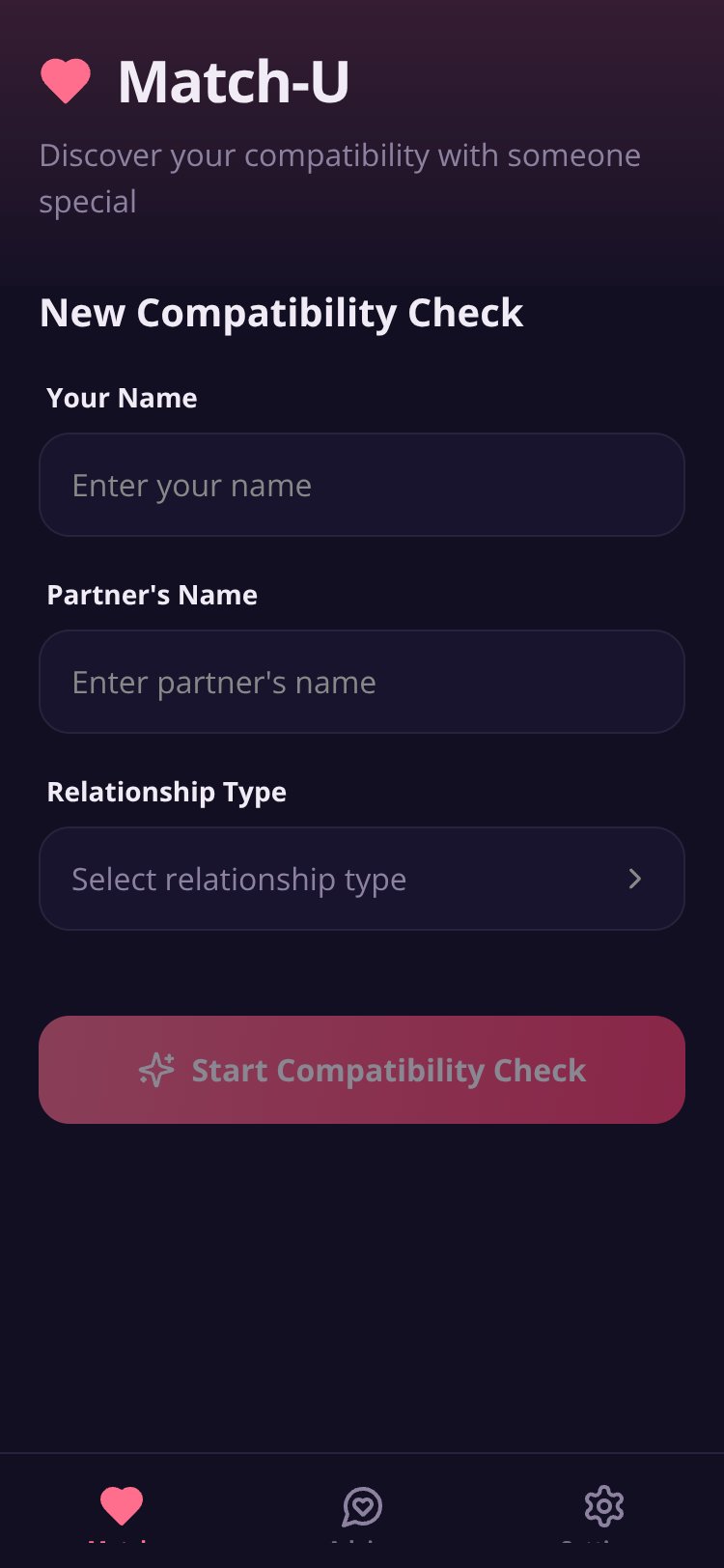 Match-U screen 2