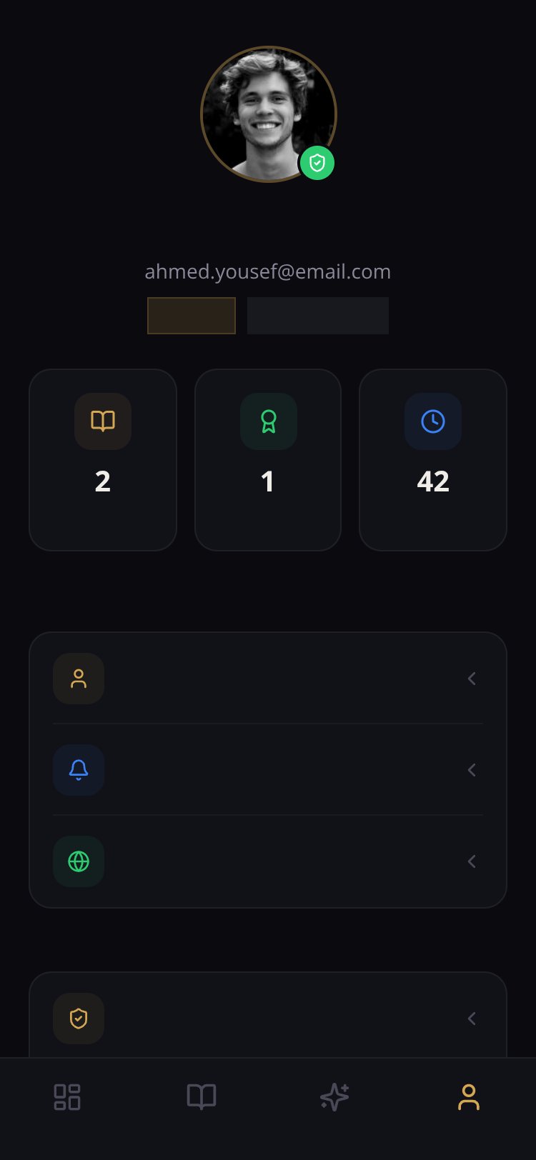 Mastery Academy screen 3