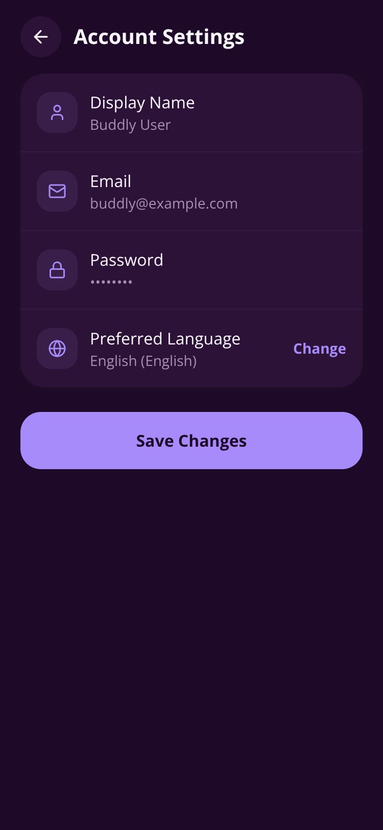 Buddly screen 1
