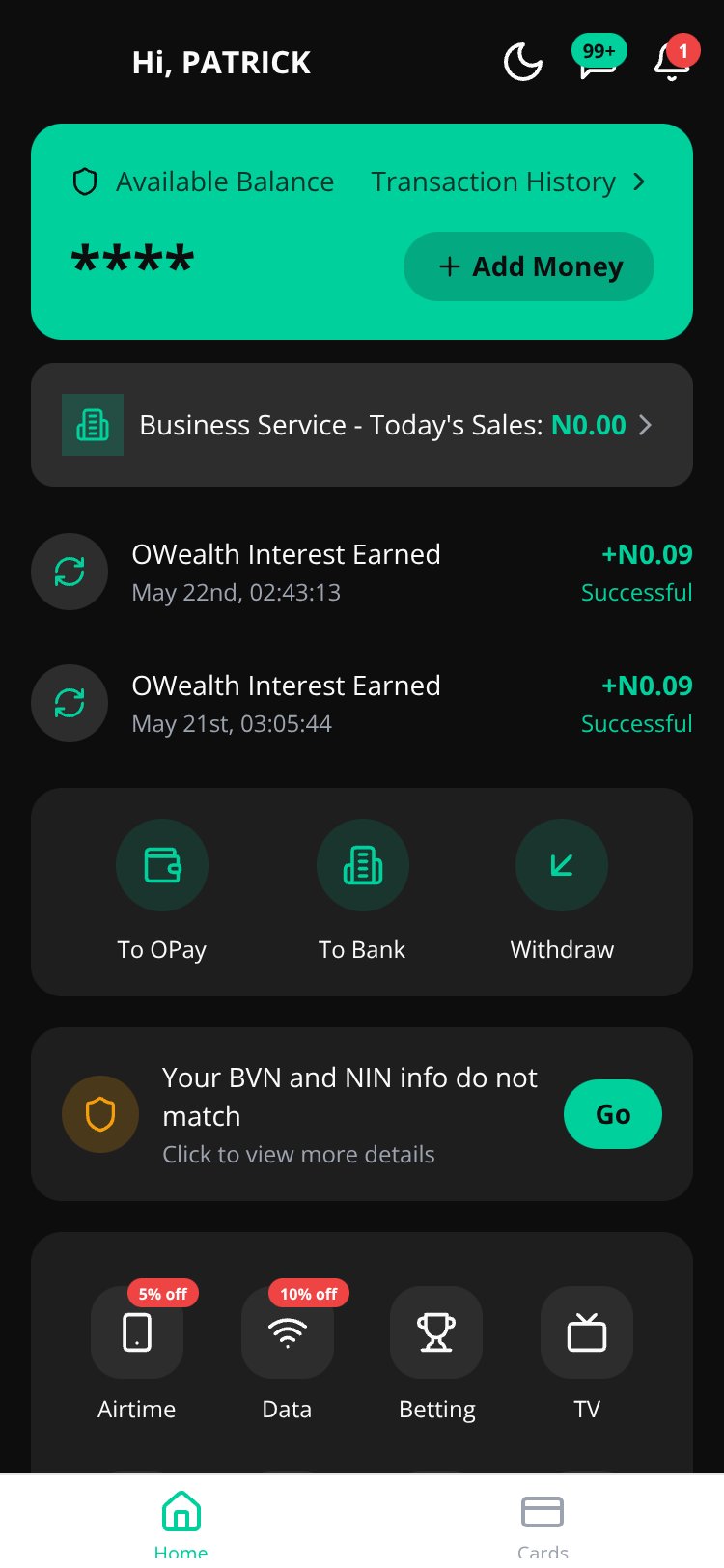 OPay Clone Copy screen 1