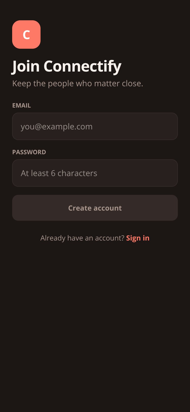 Connectify screen 1