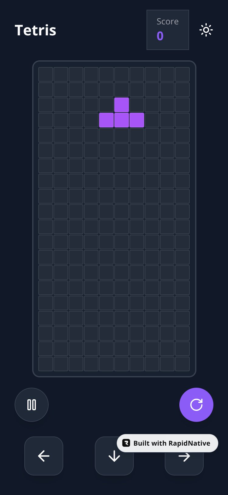 TetrisApp screen 1