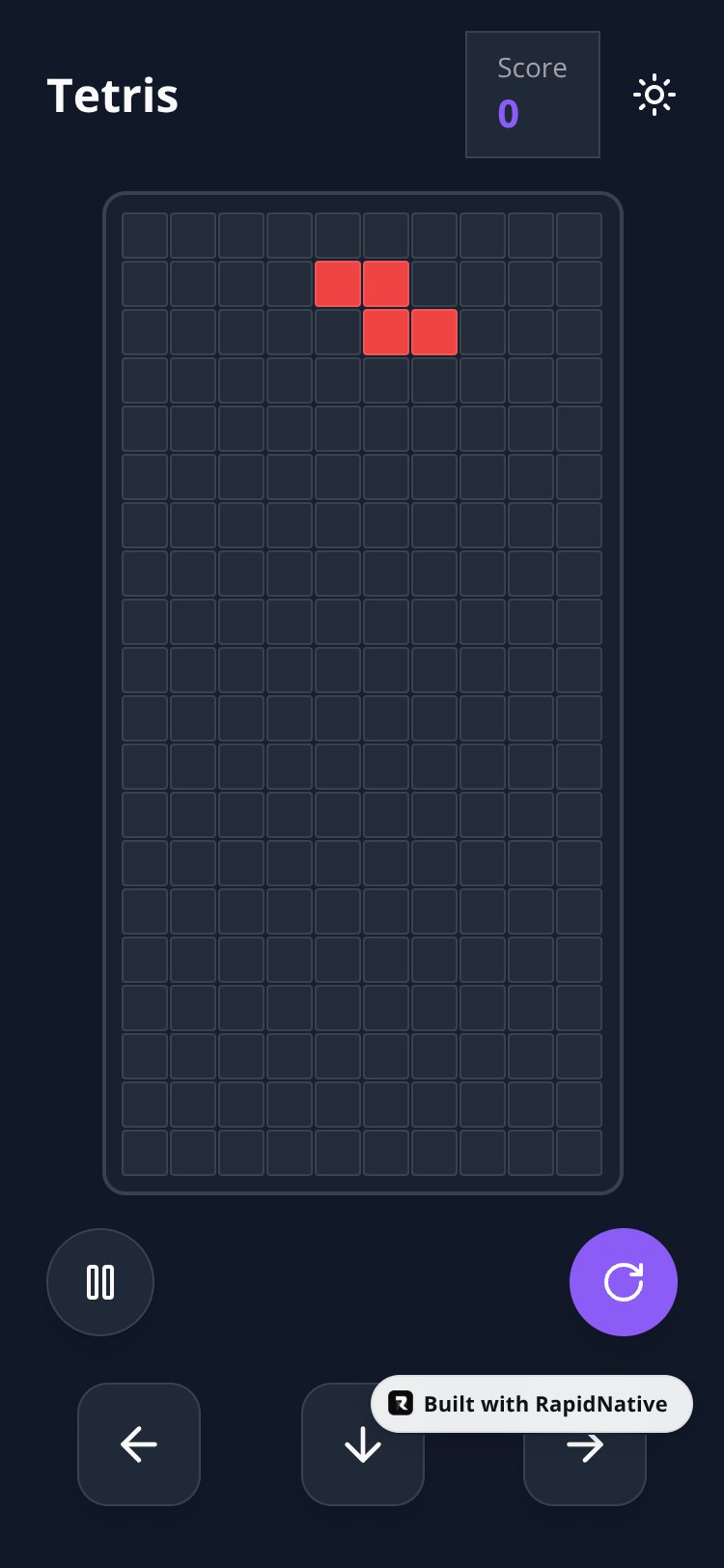 TetrisApp screen 1
