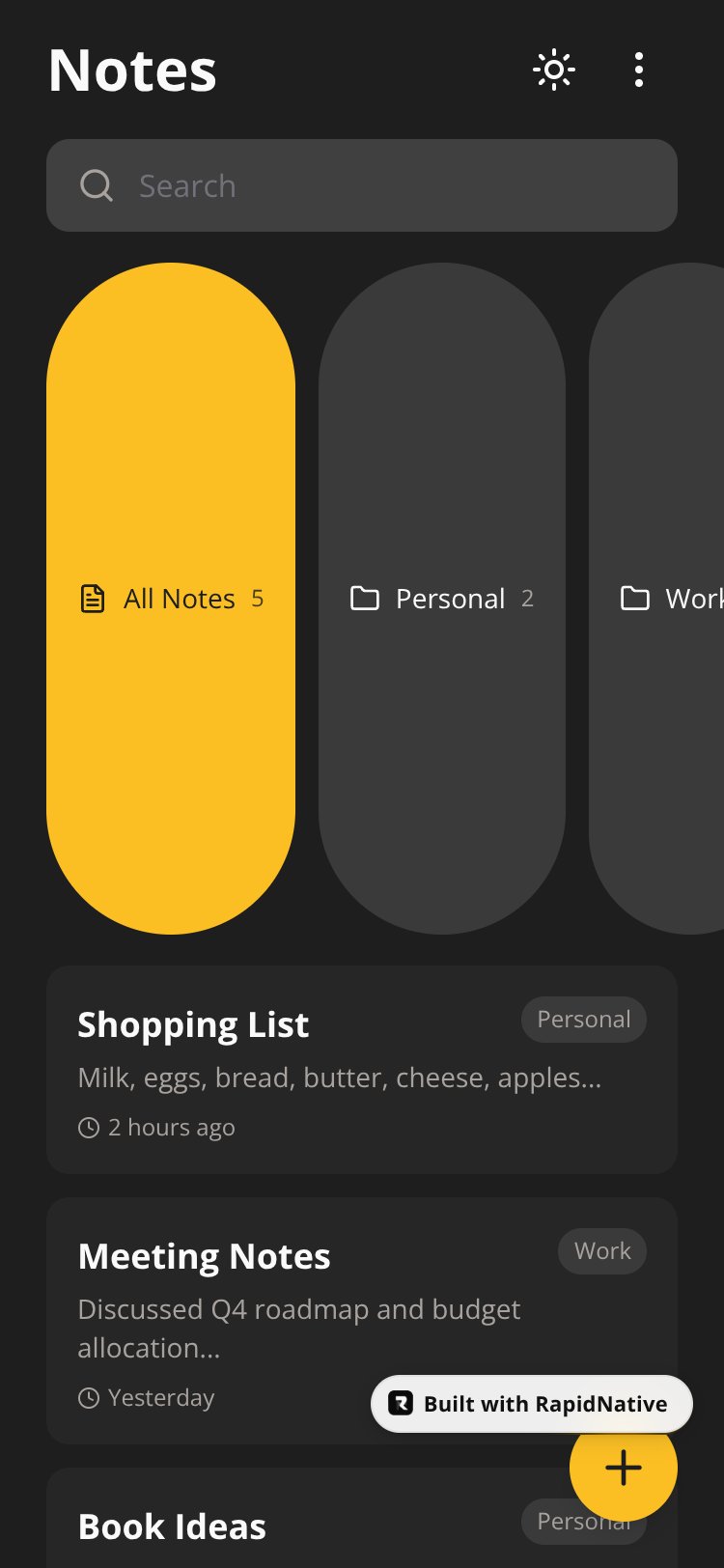 FastApp screen 1