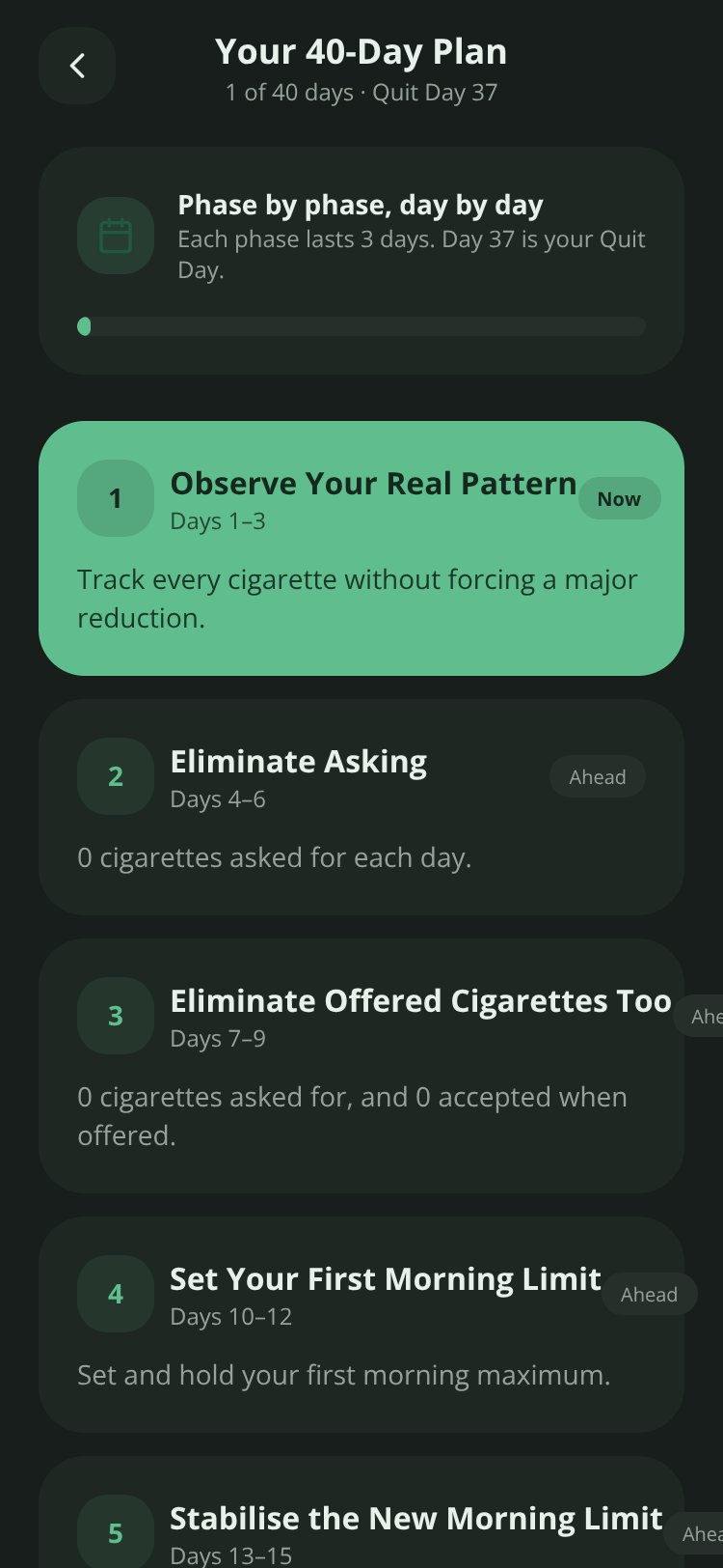 Quit Track screen 1