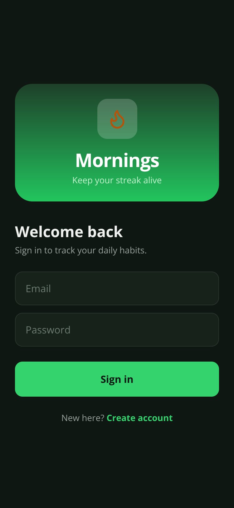 Mornings screen 1