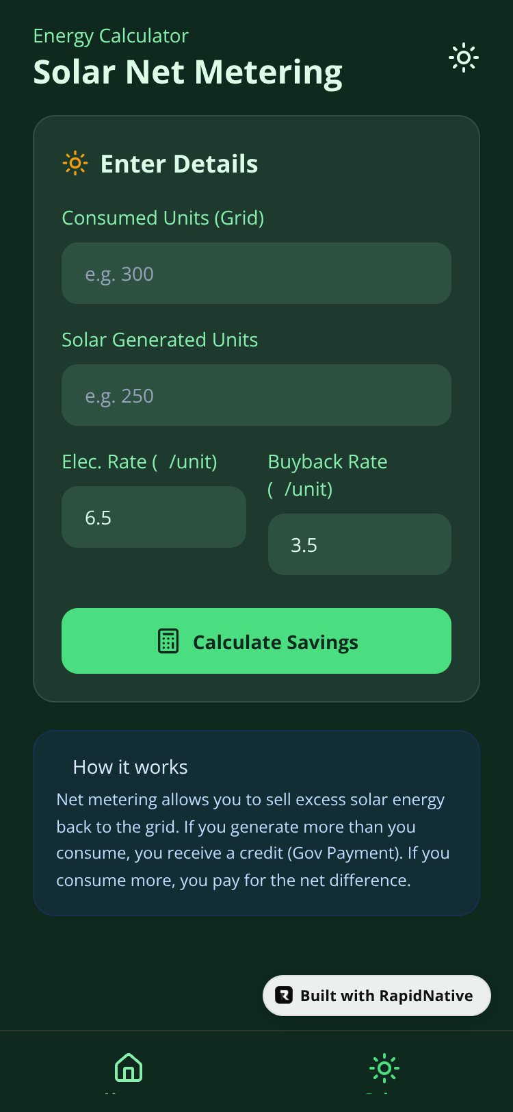EcoWatt Smart Energy screen 2