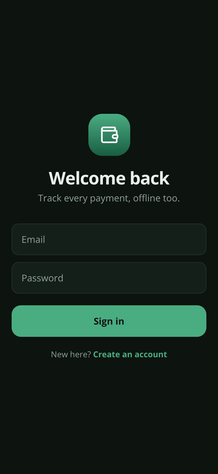 FinTrack screen 1