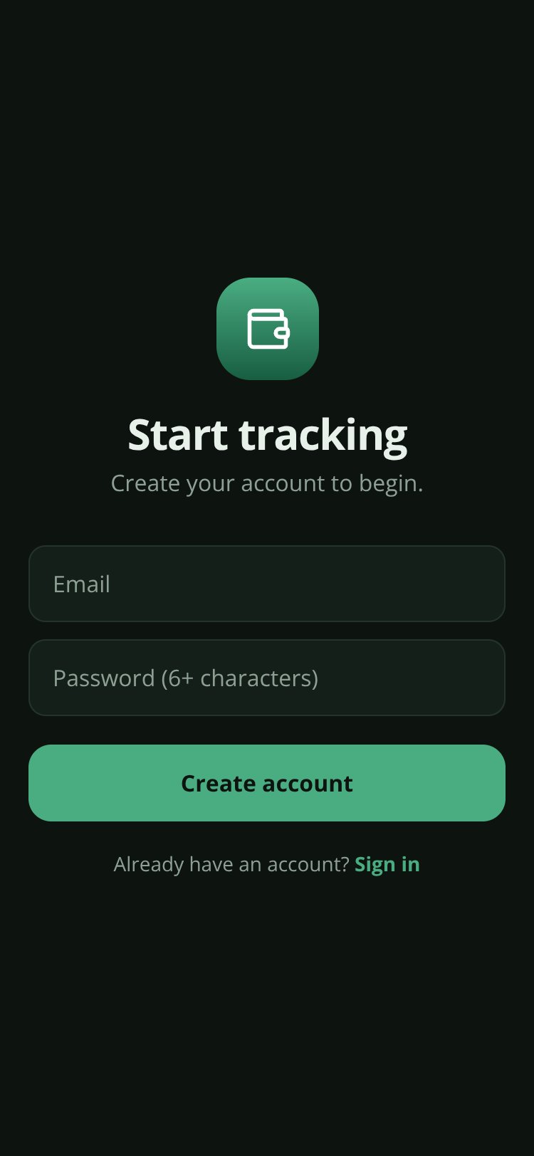 FinTrack screen 2