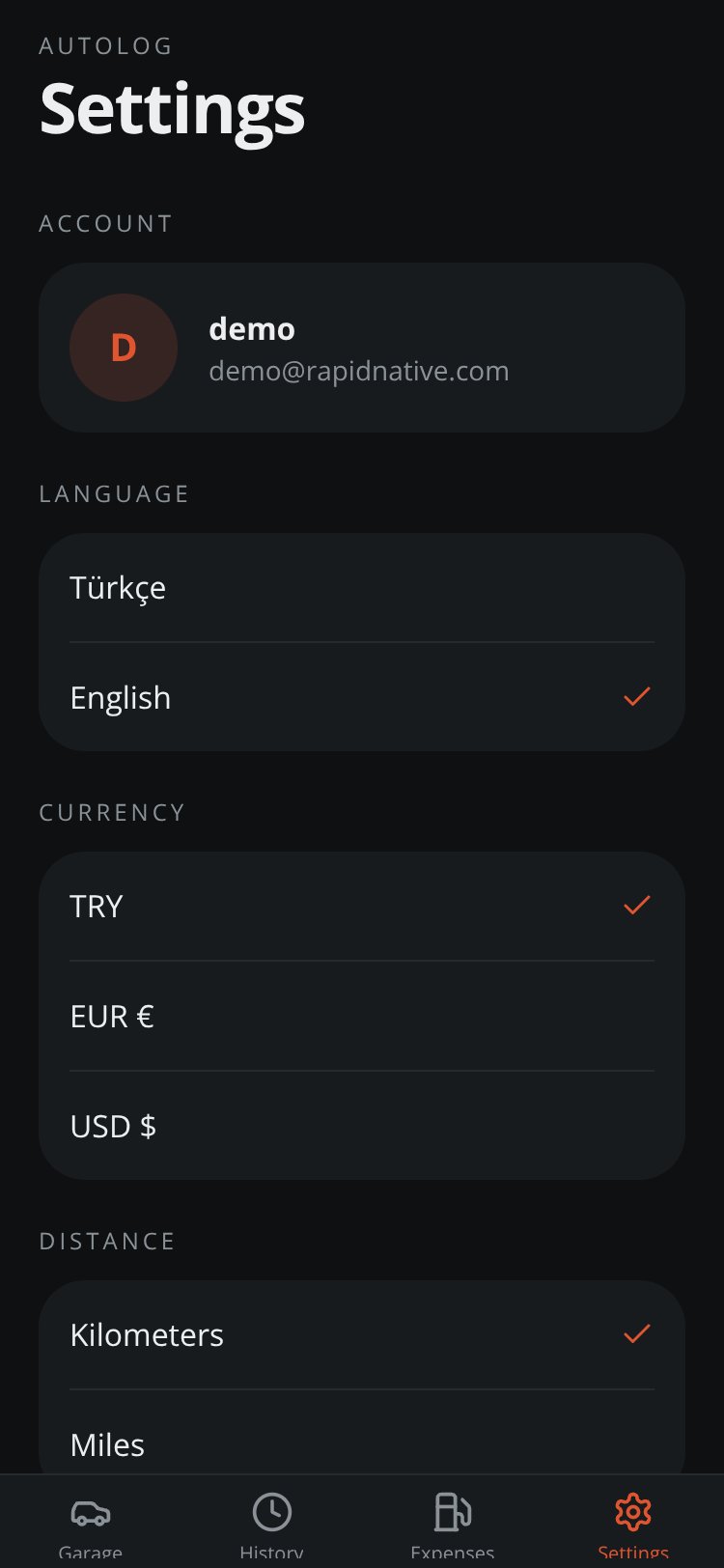 RapidNative App screen 3
