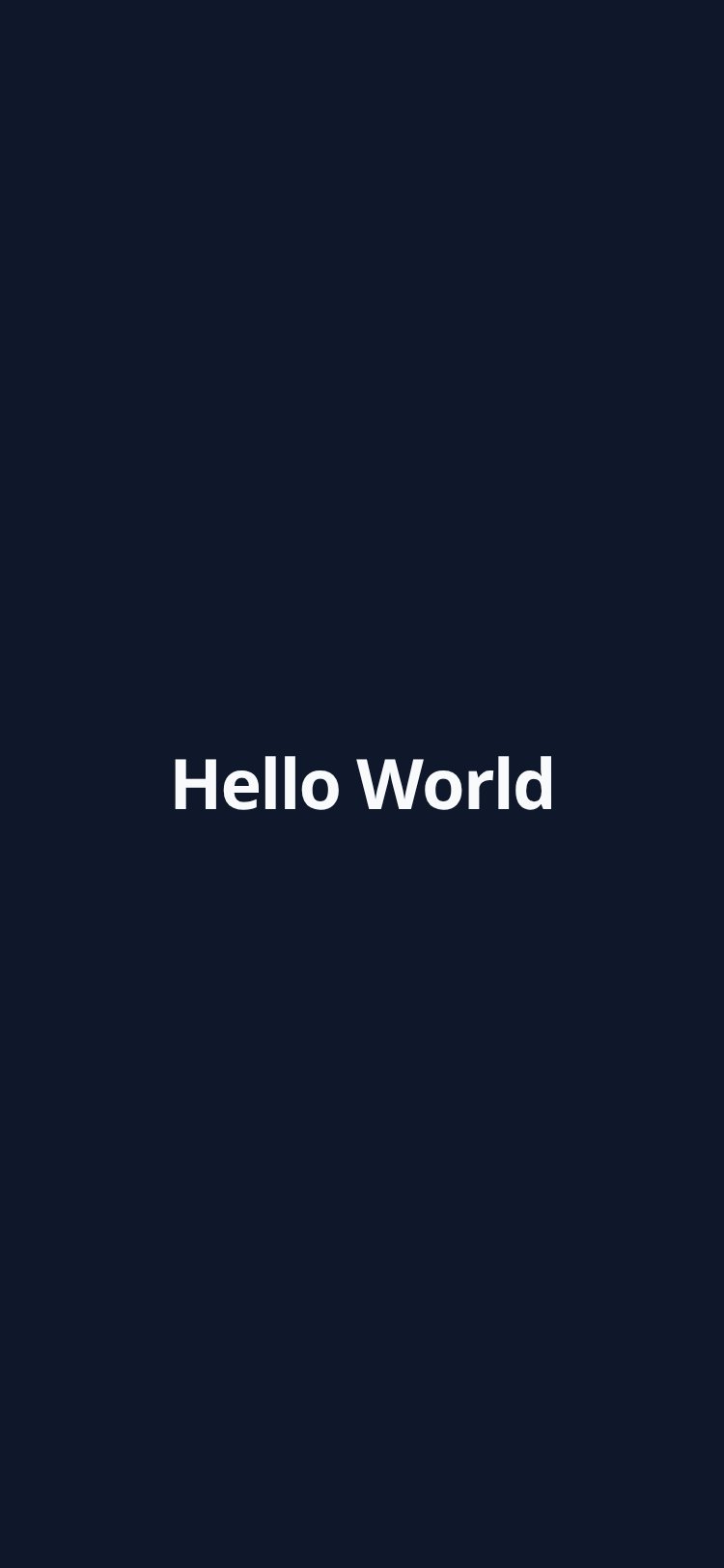 Hello World screen 1