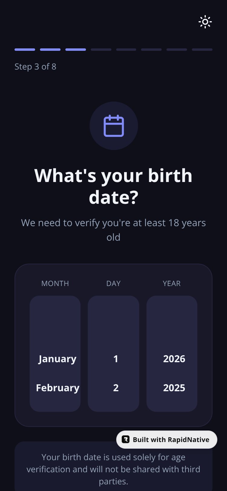 OnboardFlow screen 4