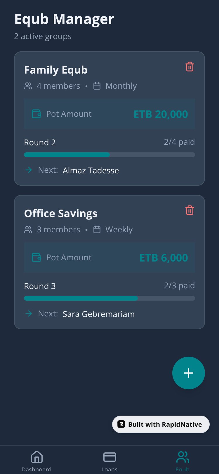 Habesha Finance screen 3