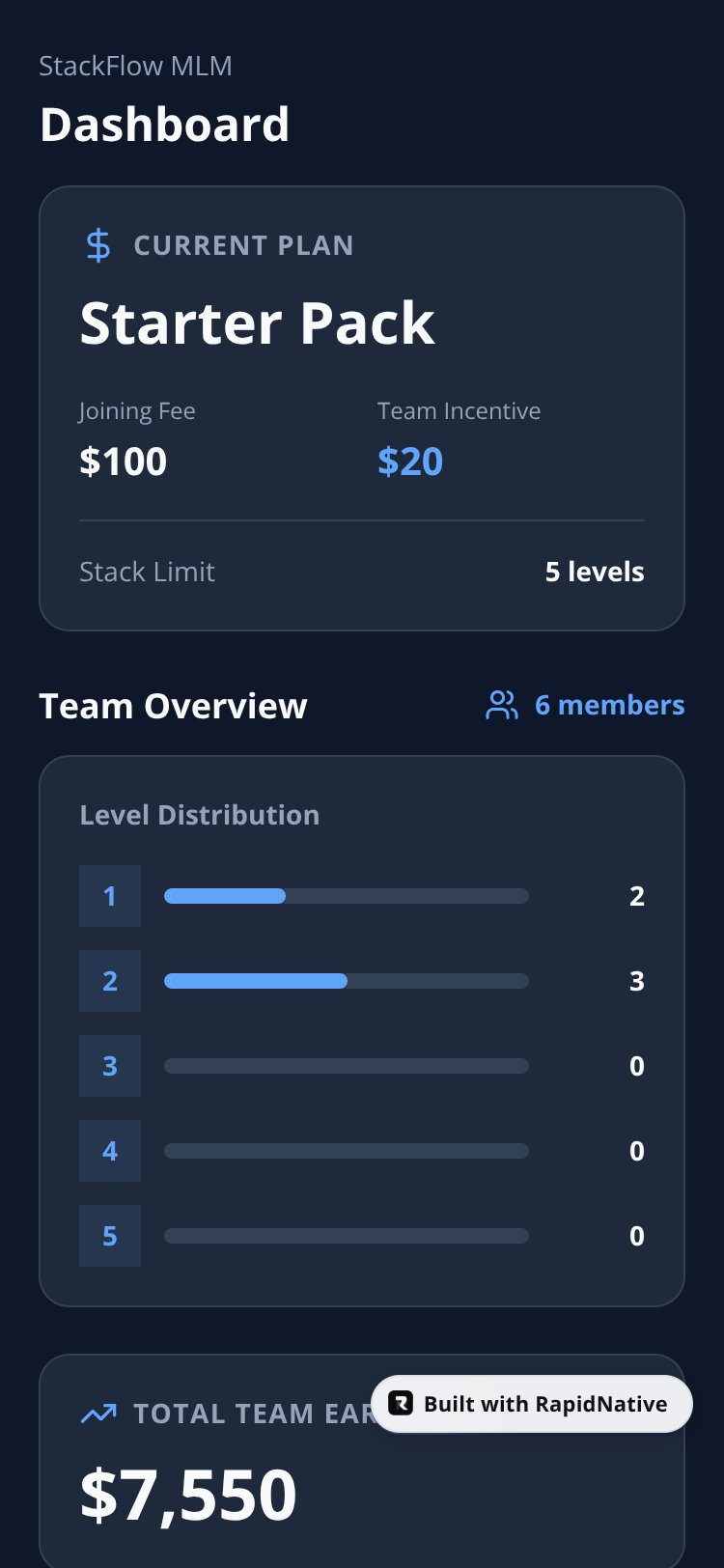 StackFlow MLM screen 3